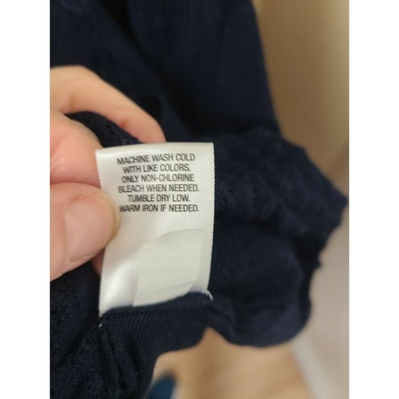 Roz & Ali Womens Navy Blue Textured Button Front Casual Cardigan Plus Size 3X - Picture 7 of 7